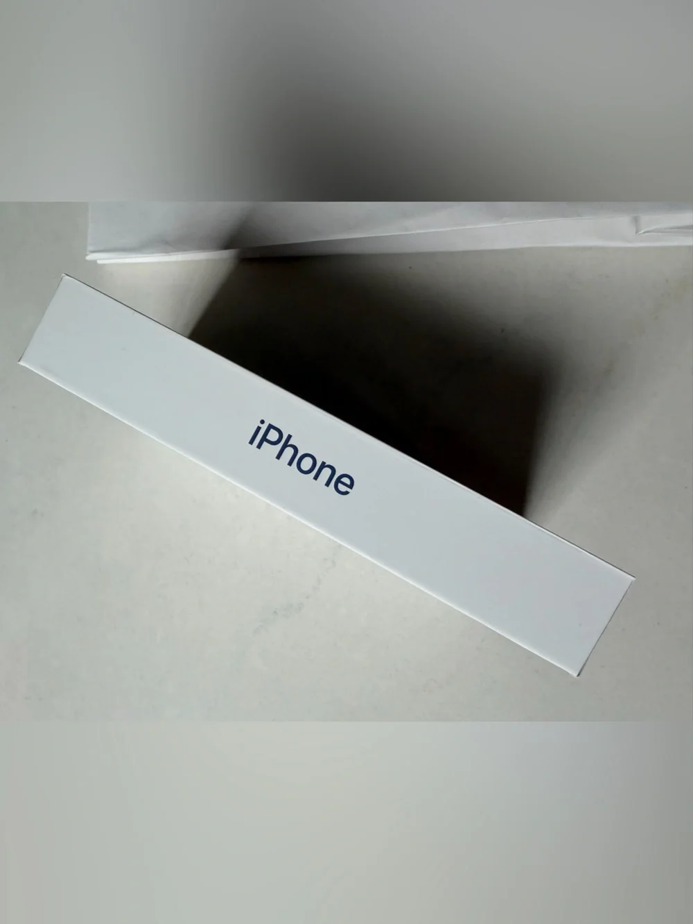 Apple iPhone 17 Pro Deep Blue Empty Box with Apple Shopping Bag